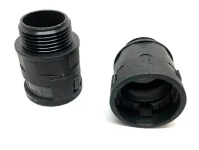 USED PMA FLEX STRAIGHT PLASTIC CONDUIT FITTING BLACK