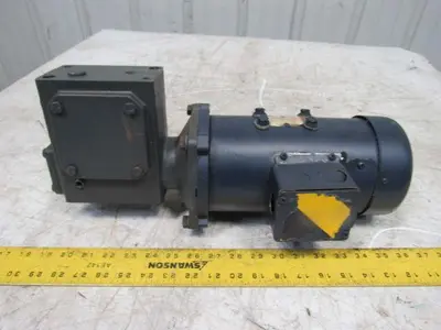 Leeson 098008.00 180VDC Electric Motor W/Hub City 40:1 Ratio Right Gear Reducer