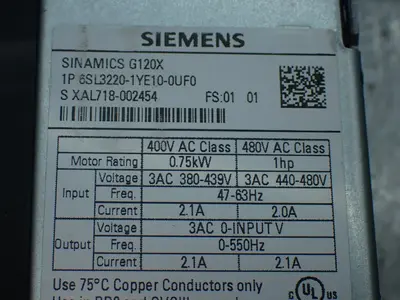 USED SIEMENS 6SL32201YE100UF0
