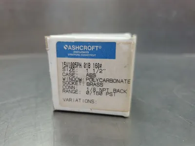 ASHCROFT 15W1005PH 01B PRESSURE GAUGE, 1 1/2” 1/8NPT 160PSI. 6C-7