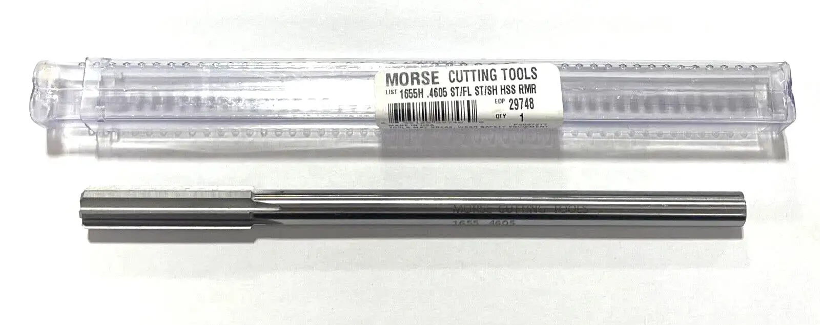 Morse .4605" HSS Chucking Reamer Straight Shank Straight Flute USA Made 29748