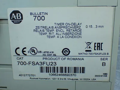 New | in-Stock ALLENBRADLEY 700FSA3FU23 Timers Ohio US | HGR 24 #1070037