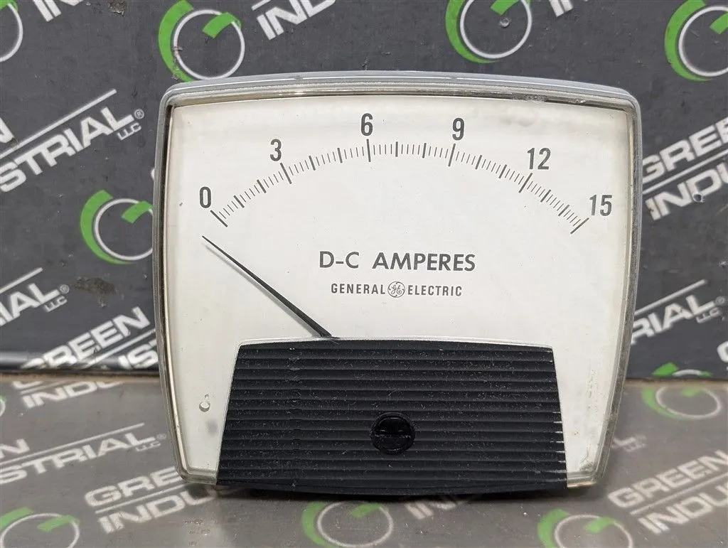 General Electric 50-171111NDND1 DC Amperes Panel Meter 0-15VDC Used