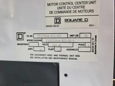 USED SQUARE D MODEL 6