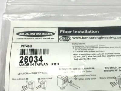 New | in-Stock Banner Fiber Optic Cable 1mm Dia. 2m Length 26034 Fiber Optics Michigan US | Maverick Industrial Sales #1398494