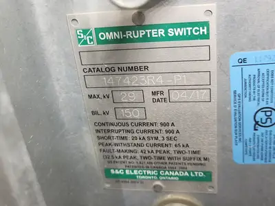 Used S&C 147423R4-P1 Switchgears British Columbia CA | Lenmark #835834