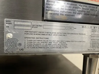 182-0117 Wells 5GHDTG2430GNAT 24" Thermostatic Gas Flat Griddle