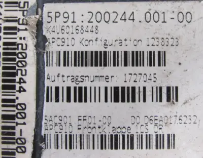 USED AUTOMATION PC 910 INDUSTRIAL COMPUTER 5P91:200244.001-00