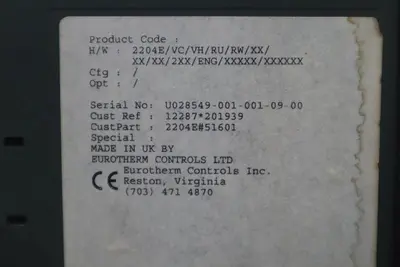 EUROTHERM 2204E TEMPERATURE CONTROLLER 2204E/VC/VH/RU/RW/XX/XX... STOCK K-397-D