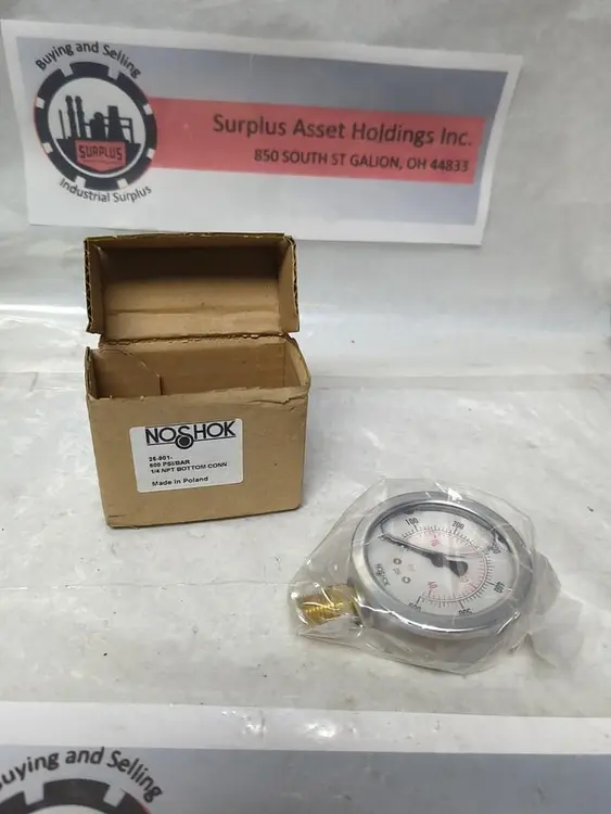 New | in-Stock NOSHOK 25901 Universal Pressure Meters Ohio US | Surplus Asset Holdings #1239632
