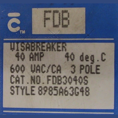 Westinghouse 3 Pole 40 Amp FDB Breaker