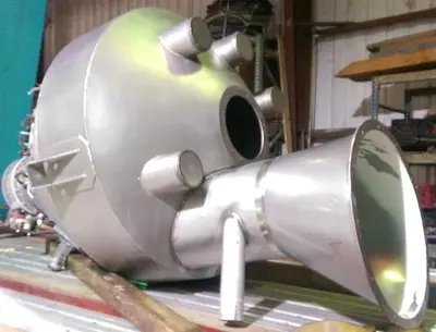 USED LARGE STAINLESS FLOUR HOPPER