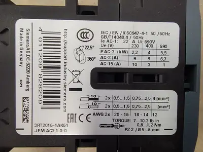 NEW SIEMENS 3RT20161BB41
