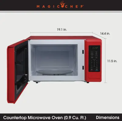 Magic Chef 0.9 IN. 900-WATT COUNTERTOP COOKING IN RED