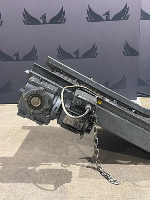 Chip Conveyor with Hinged Steel Belt 138" x 32" x 24" USED