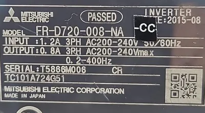 Used Mitsubishi Electric Mitsubishi Electric FR-D700 FR-D720-008-NA Variable Speed Drives South Carolina US | Palmetto Automation #1165538