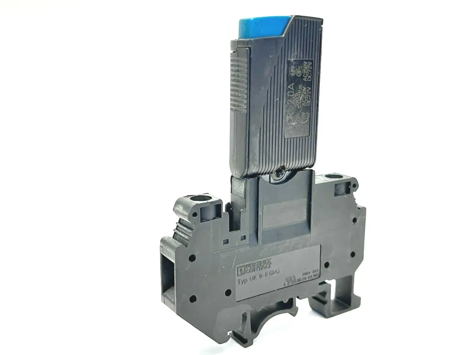 TCP 2.0A,TCP 2,0A,Typ UK 6-FCI/C,UK 6-FCI/C | Phoenix Contact UK 6-FSI/C Terminal Block w/ TCP 2.0A Circuit Breaker - Used