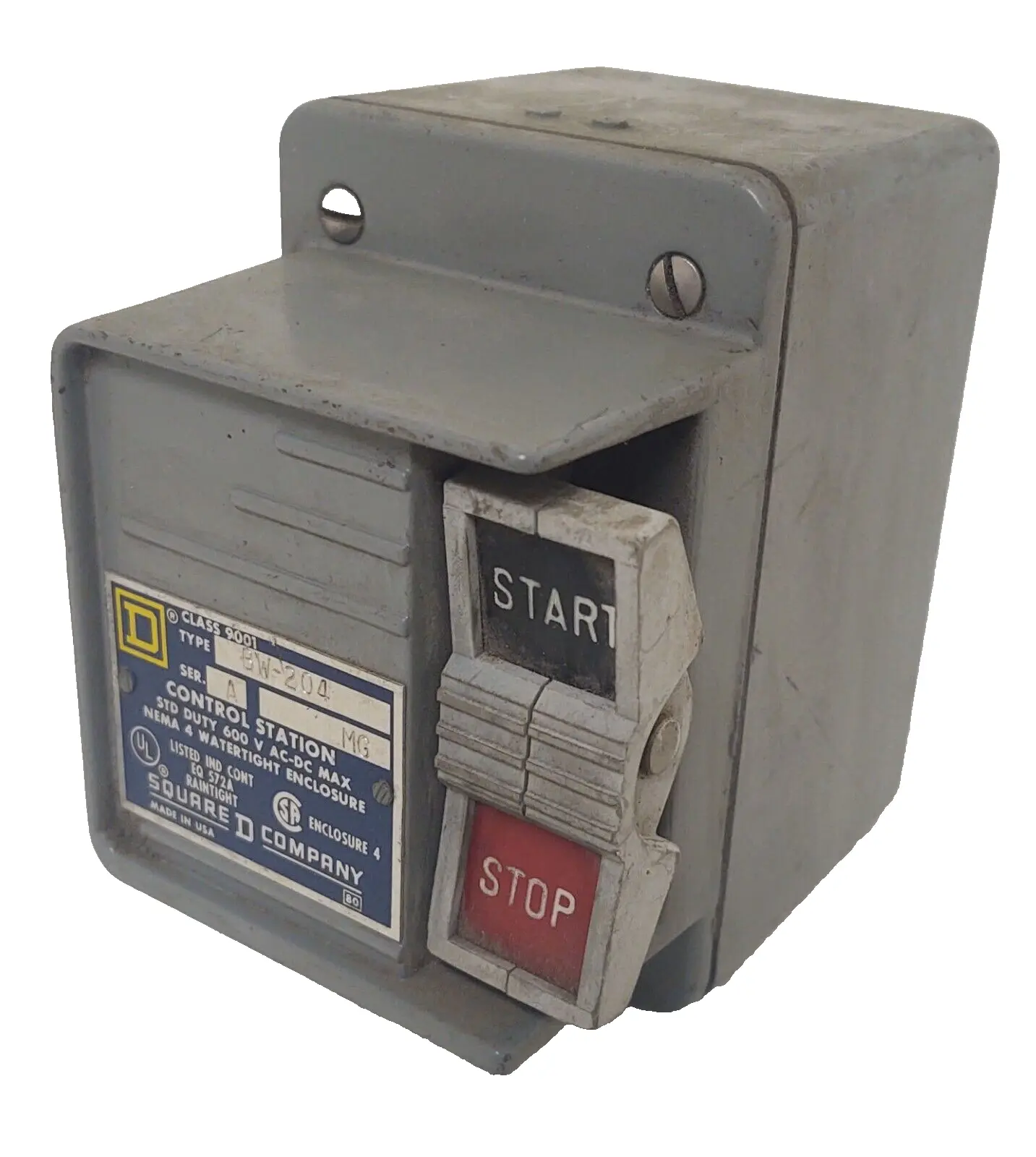🔥 Square D Class 9001 Type BW-204 Ser A Start Stop Remote Switch