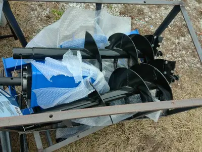 Skid Steer Auger Blue