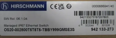 NEW HIRSCHMANN 942133-273 MANAGED SWITCH OS20-002800T5T5T5-TBBY999GMSE3S