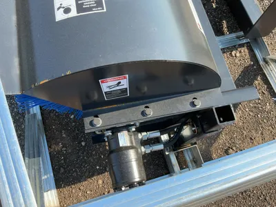 New JCT 72” Hydraulic Broom Skid Steer Attachment, Universal Quick Attach, Manual Angle, approx. 66”...