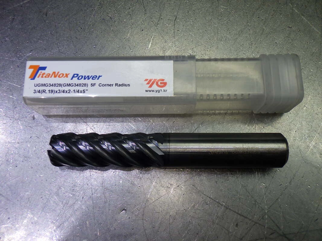 YG-1 Titanox Power 3/4" 5 Flute Carbide CR Endmill .19" R UGMG34828 (LOC1019A)