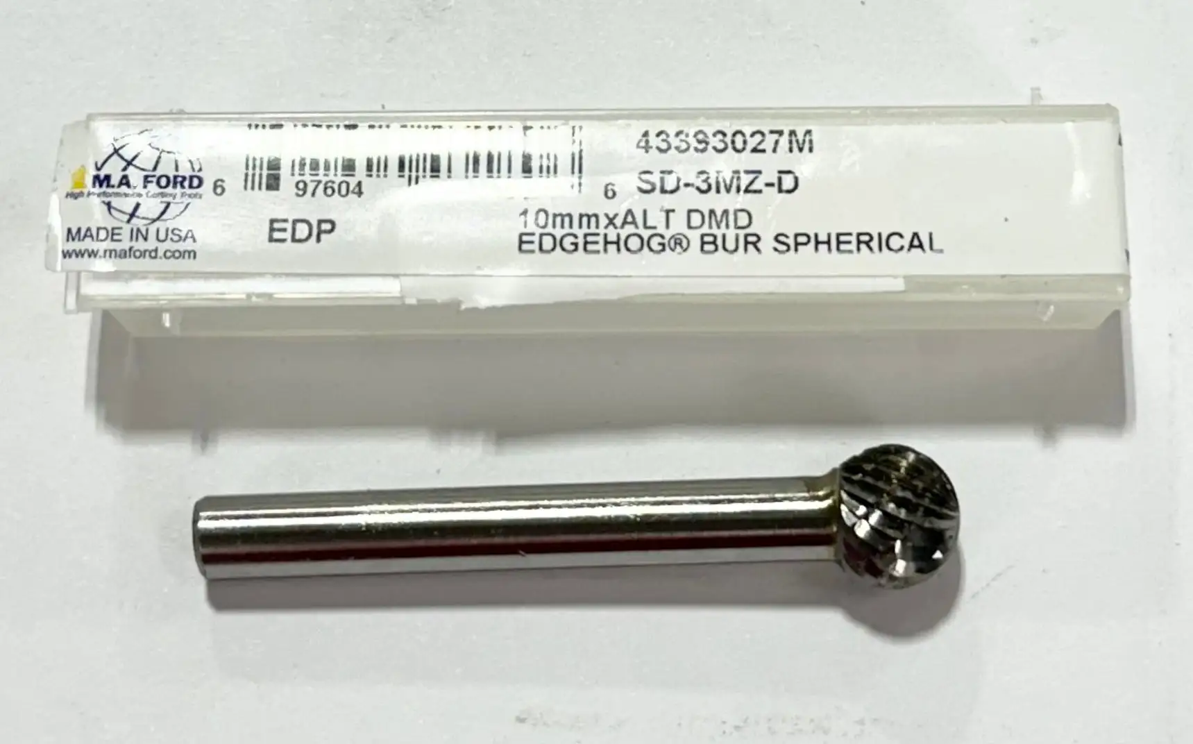 M.A. Ford 10mm Carbide Burr Spherical Shape SD-3MZ-D 1/4" Shank USA