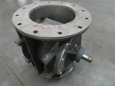 Buhler Miag USP-50 Rotary Airlock Feeder Valve 316SS 10x10" Round Flange 16" OD