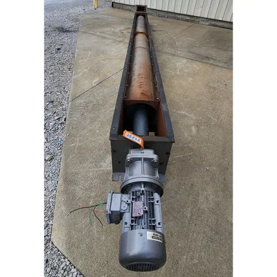 Used CI Conveyors Inc 11" Dia. X 20'-9"L Mild Steel Industrial Screw Auger 3HP