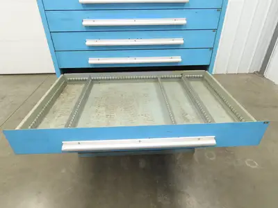 Nu-Era Modular Tool Storage Cabinet 10 Drawer 45x28x61" Blue Stanley Vidmar