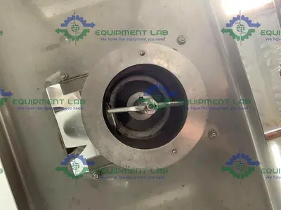 USED CUSTOM STAINLESS STEEL LAB MILL W/ ALPAK INDUCTION 1 HP MOTOR ON SS ROLLING CART