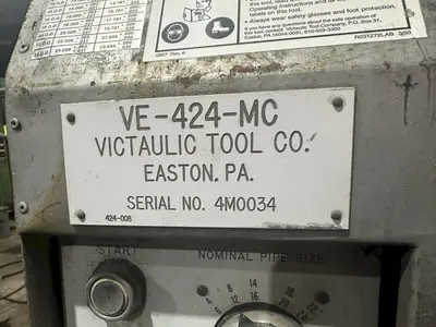 4" TO 24" VICTAULIC MODEL #VE-424-MC HYDRAULIC GROOVER MACHINE: STOCK #22645