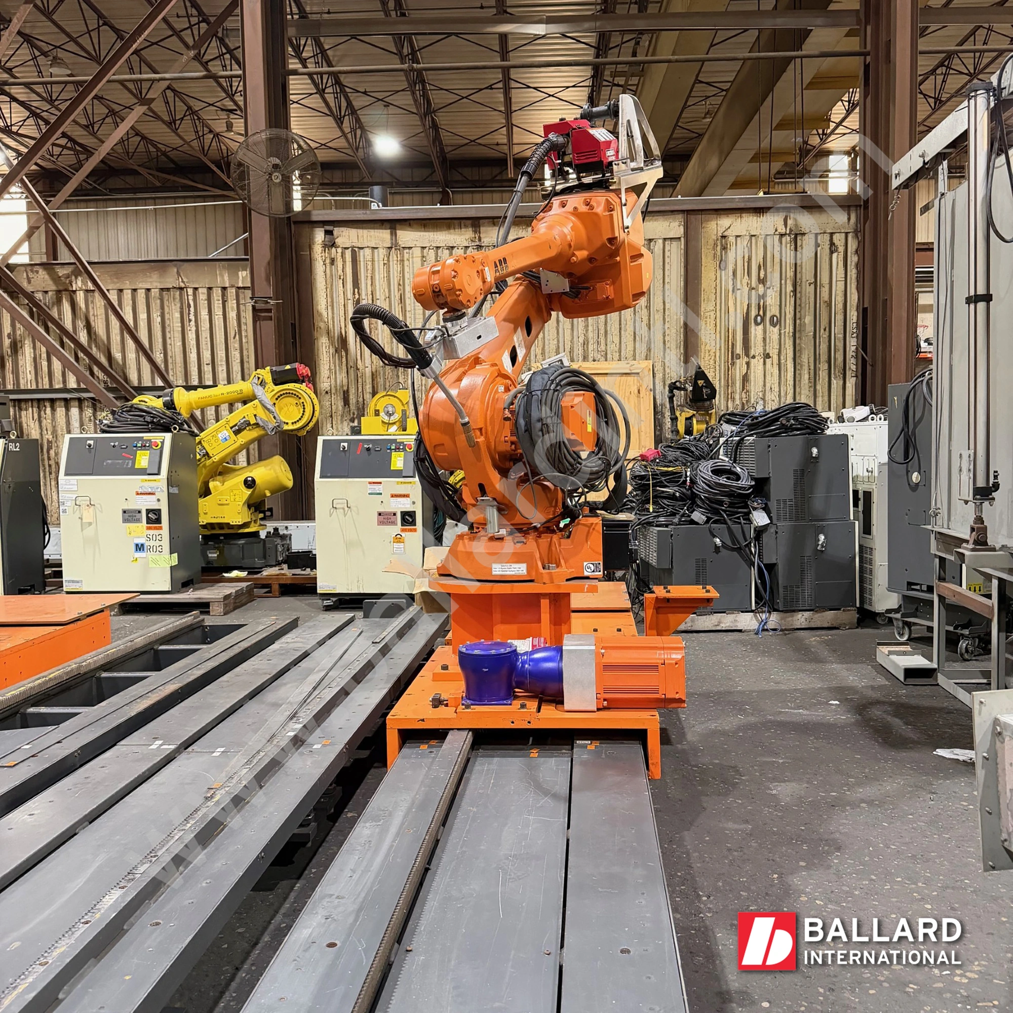 ABB IRB 4600-20/2.5 Robot w/ IRC5 & Lincoln R450 Weld Package on 12 Meter Linear Rail