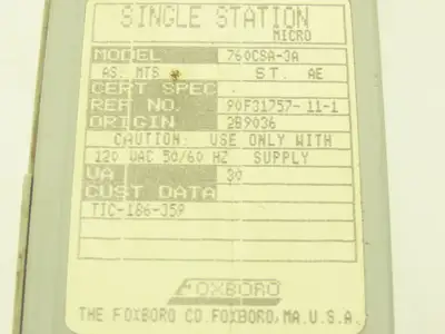 Foxboro 760CSA-3A Single Station Micro HMI Recorder 120VAC Supply
