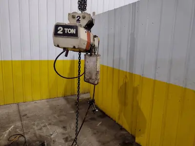 2 TON COFFING MODEL #EC-4016-2 ELECTRIC MOTORIZED CHAIN HOIST WITH TROLLEY: STOCK #24474