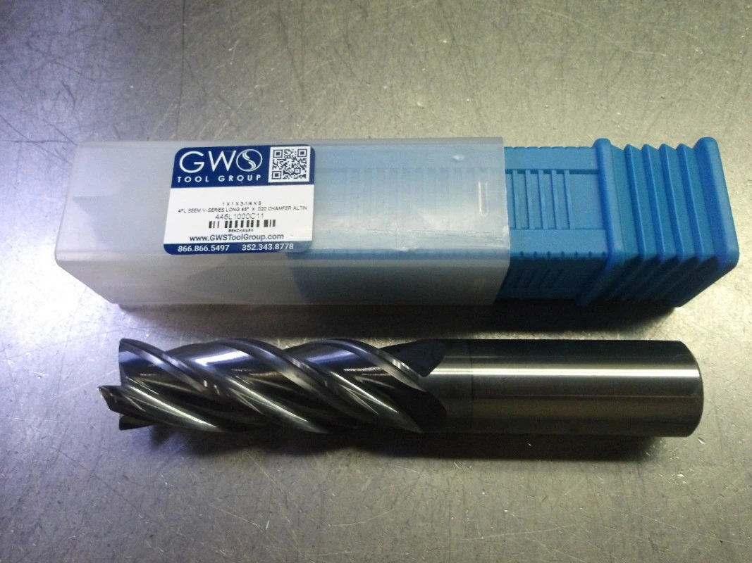 GWS 1" 4 Flute Carbide CC Long Endmill 1" Shank 446L1000C11 (LOC2498B)