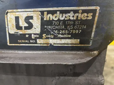 LS INDUSTRIES BARREL TYPE TUMBLE BLAST MACHINE & DUST COLLECTOR: YOBRO #24013