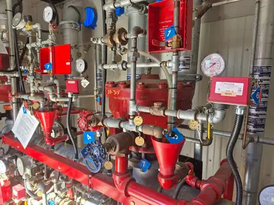 Containerized Foam Fire Suppression System w/ Deluge Valve, Potter Controls & Piping Manifold