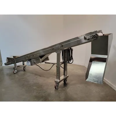 Used 11"wide X 12'L Stainless Steel Incline Portable Sanitary Belt Conveyor