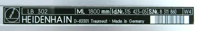 NEW HEIDENHAIN 315423-05 SCALE HOUSING 70-3/4" 1800 MM 31542305