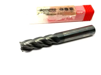 USED ACCUPRO SQUARE END MILL: 1/2" DIA, 1-1/2" LOC, 4 FLUTE, SOLID CARBIDE