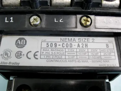 USED Allen-Bradley 509-COD-A2H