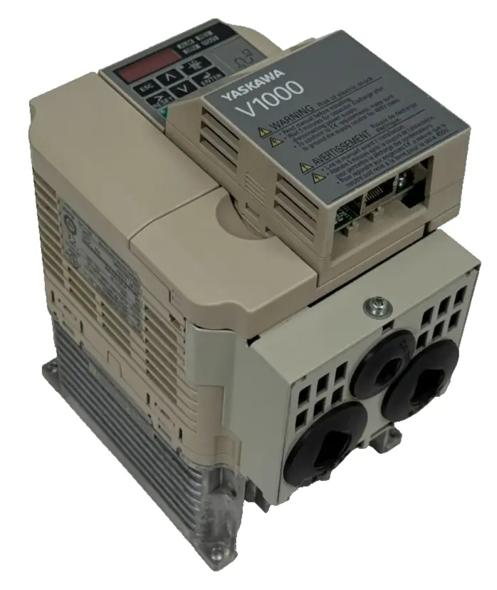USED YASKAWA CIMR-VU4A0009FAA DRIVE W/ SI-EN3/V ETHERNET MODULE