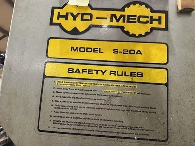 Used HYD-MECH S-20A Horizontal Band Saws Alberta CA | Merchant Machine Tools Inc #1318711