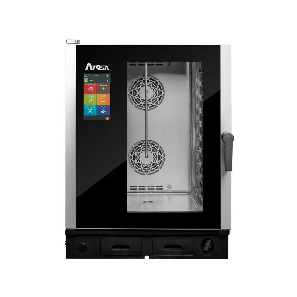 New | in-Stock Atosa New Atosa AEC-1011E Smart Touch Electric Combi Oven, Fits 10 Half-Size Pans, 208/240v Electric Ovens Illinois US | Falcon Restaurant Supply #1375254