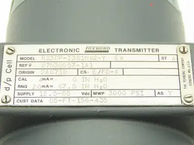 Foxboro 823DP-I3S1NM2-Y EW Electronic Pressure Transmitter 12.5-65VDC 3000PSI