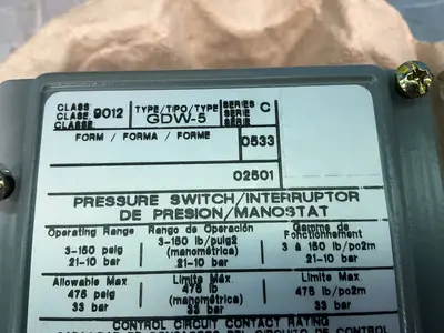 Used SQUARE D GDW5 Pressure Switches Ohio US | HGR 24 #1358804