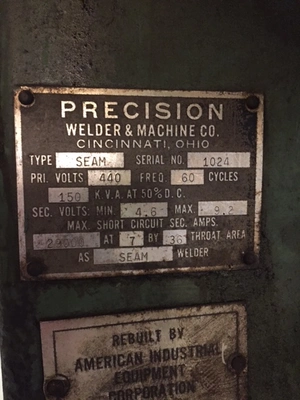 150 KVA PRECISION SEAM WELDER