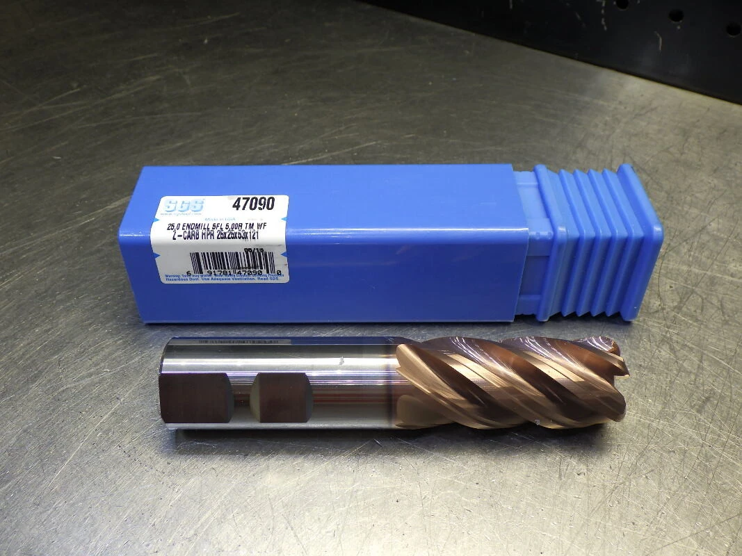 Kyocera / SGS 25mm 5 Flute Carbide Cr Endmill 25mm Shank 5mm R 47090 (LOC2991B)