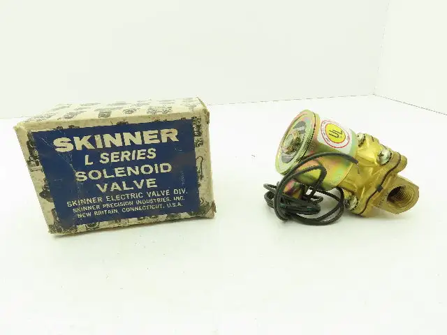 Skinner LA26GB4041 Brass Solenoid Valve 2-Way NC 12VDC 40 PSI 1/2" NPT